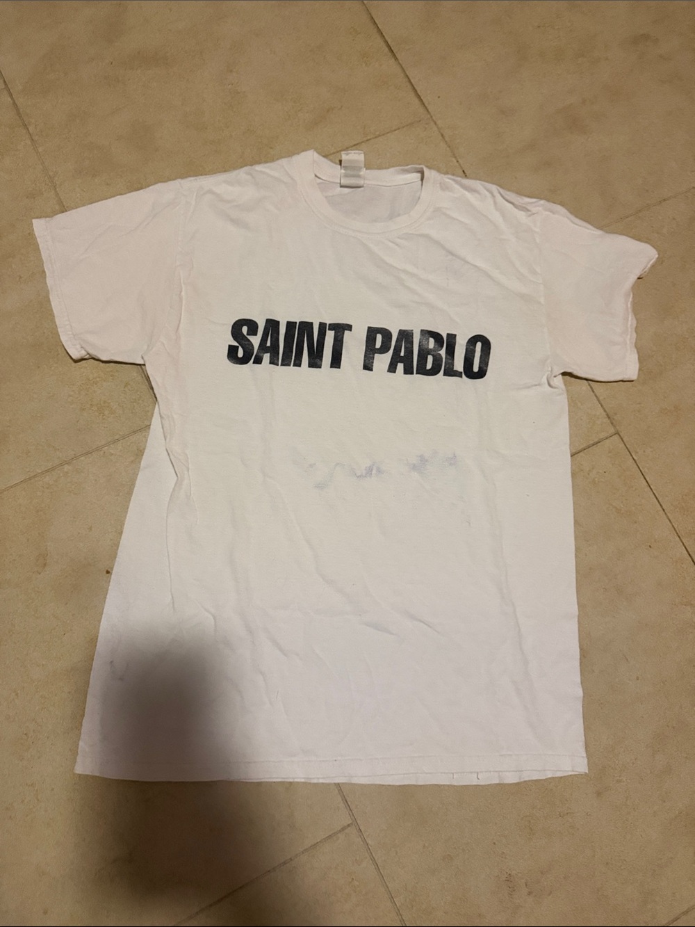 White "Saint Pablo" Graphic Tee - Size MEDIUM
